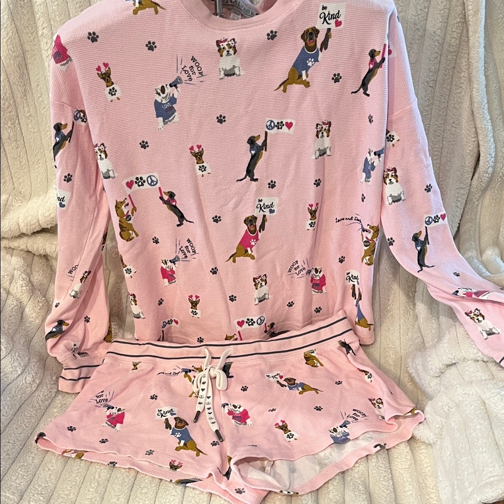 PJ Salvage Pink Dog Print Women's Pajama